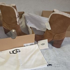UGG Tan Suede Boots with Shearling Lining
